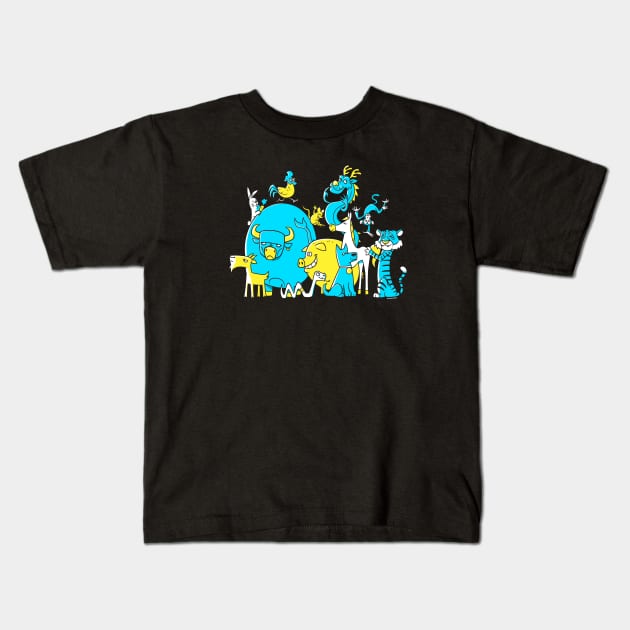 Chinese Zodiac Kids T-Shirt by wloem